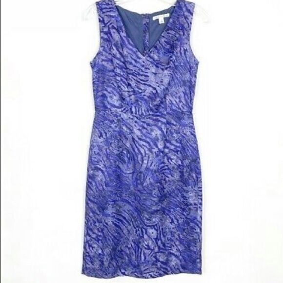 Banana Republic Animal Print V-Neck Sheath Dress - Picture 6 of 7